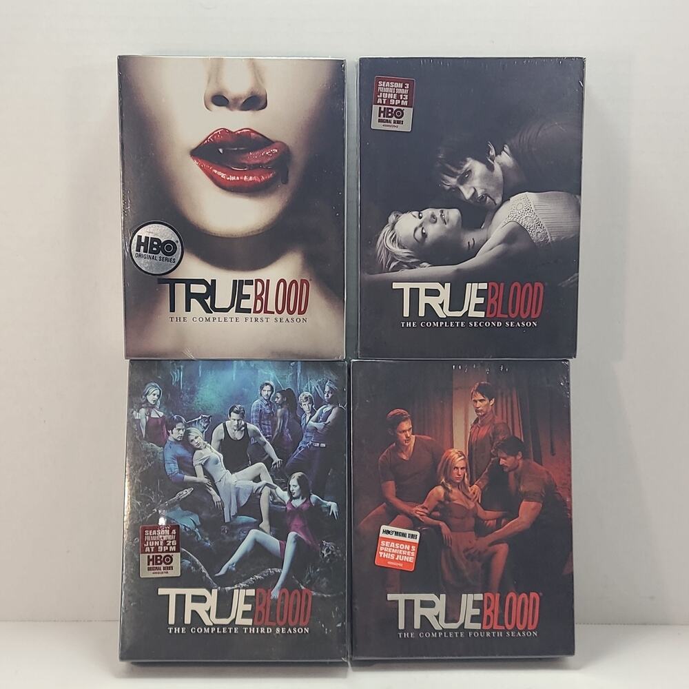 True Blood: HBO Series NEW SEALED Complete Seasons 1 - 4 DVD Box Sets